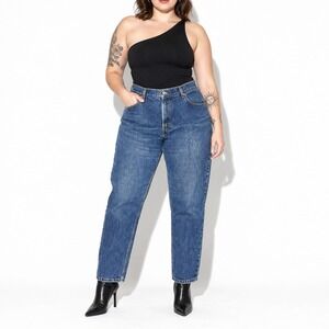 90s Vintage Levis 550 Relaxed Tapered Jeans Womens 14 Dark Stone Wash Denim